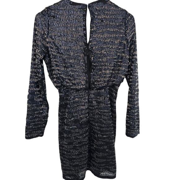 All Saints Lainey Mini Dress Women Size 4 Black Beaded Sequins Embellished - Picture 2 of 13